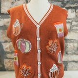 Pumpkin Spice Embellished Sweater Vest