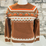 Live Well Pumpkin Vine Stripe Sweater, Brown