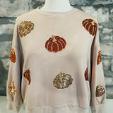 Pumpkin Sequin Millie Sweatshirt, Mocha