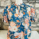 Ends of the Earth Floral Print Ruffle Sleeve Top