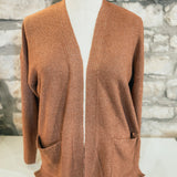 Million Dollar Baby Long-Sleeve Open Front Cardigan, Camel