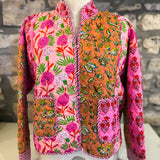 California Girls Mix Print Quilted Jacket, Pink