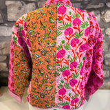 California Girls Mix Print Quilted Jacket, Pink