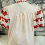Just for Now Embroider Puff-Sleeve Top, Cream