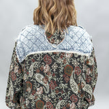 If It Makes You Happy Jacquard Patchwork Denim Jacket
