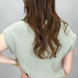 In The Garden Button-up Sleeveless Sweater, Seafoam