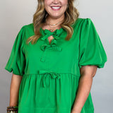 In Your Arms Bow Front Peplum Top