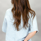 It Would Be You Half-sleeve Button-up Sweater, Blue