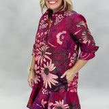 Ivy Jane Collared Button Down Midi Dress, Wine