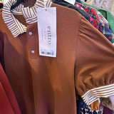 Never Really Over Ruffle Striped-Collared & Solid Mini Dress