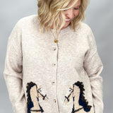 Jack And Diane Western Jacquard Cardigan, Taupe
