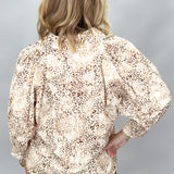 Jungle Love Animal Print 3/4 Sleeve Top, Tan