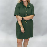 Keep Your Head Up Scallop Hem Midi Dress, Green