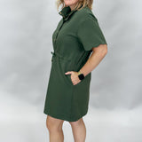 Keep Your Head Up Scallop Hem Midi Dress, Green