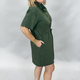 Keep Your Head Up Scallop Hem Midi Dress, Green