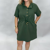 Keep Your Head Up Scallop Hem Midi Dress, Green