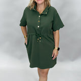 Keep Your Head Up Scallop Hem Midi Dress, Green