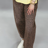 Leopard Slouchy Crop Barrel Jeans