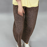 Leopard Slouchy Crop Barrel Jeans