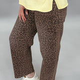 Leopard Slouchy Crop Barrel Jeans