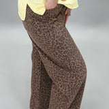 Leopard Slouchy Crop Barrel Jeans