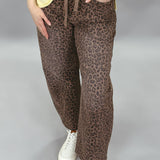 Leopard Slouchy Crop Barrel Jeans