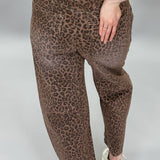 Leopard Slouchy Crop Barrel Jeans