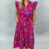 Let It Happen Split Neck Shift Dress, Pink