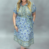 Liana Hand-Painted Short-Sleeve Dress