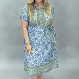 Liana Hand-Painted Short-Sleeve Dress
