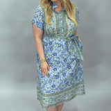Liana Hand-Painted Short-Sleeve Dress