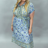 Liana Hand-Painted Short-Sleeve Dress