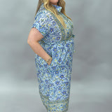 Liana Hand-Painted Short-Sleeve Dress