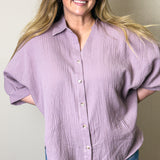 Love Without End Button-Up Dolman Cotton Top