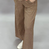Linen Blend Wide Leg Pant, Khaki