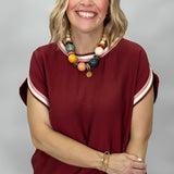 Live & Let Go Colorblock Cap Sleeve Top, Maroon