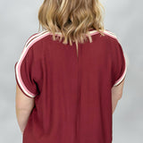 Live & Let Go Colorblock Cap Sleeve Top, Maroon