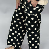 Lost Boys Polka Dot Scallop Pocket Jeans, Black
