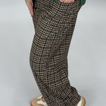 Cozy Co Miracle Mile espresso gingham pants, side view