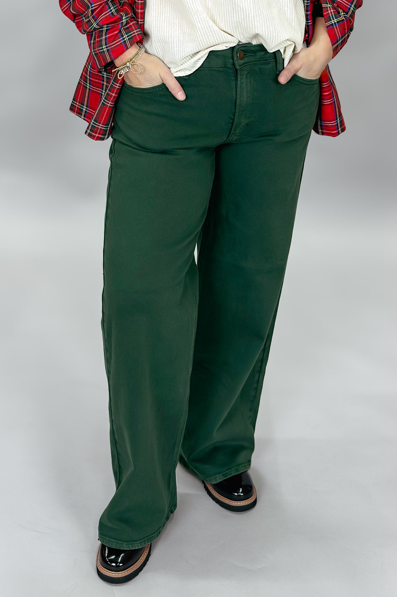 More Like You Straight Leg Jeans, Green