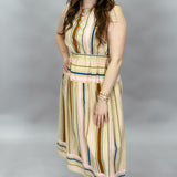 My Dearest Darling Striped Sleeveless Maxi Dress, Tan