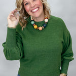 COMPANIA FANTASTICA My Maria Crewneck Sweater, Green