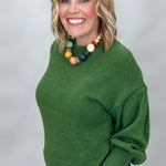 COMPANIA FANTASTICA My Maria Crewneck Sweater, Green, alternate product view