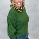 COMPANIA FANTASTICA My Maria Crewneck Sweater, Green, alternate product view