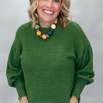 COMPANIA FANTASTICA My Maria Crewneck Sweater, Green, alternate product view