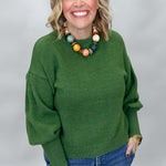 COMPANIA FANTASTICA My Maria Crewneck Sweater, Green, alternate product view