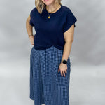 Entro New York Confident navy gingham layered dress, alternate view