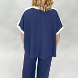 Next To U Color Block Loungewear Set, Blue