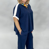 Next To U Color Block Loungewear Set, Blue