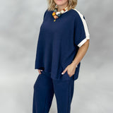 Next To U Color Block Loungewear Set, Blue